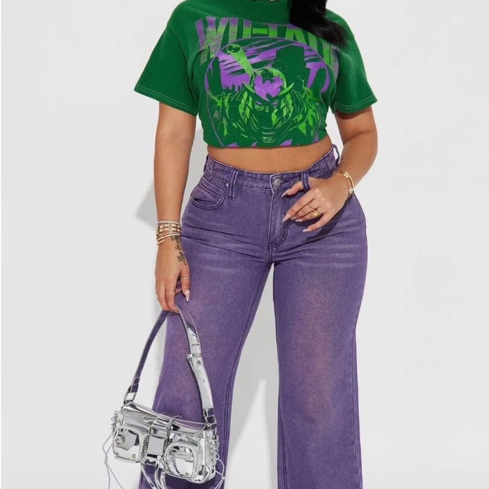 Fashion Nova Purple Flare Jeans